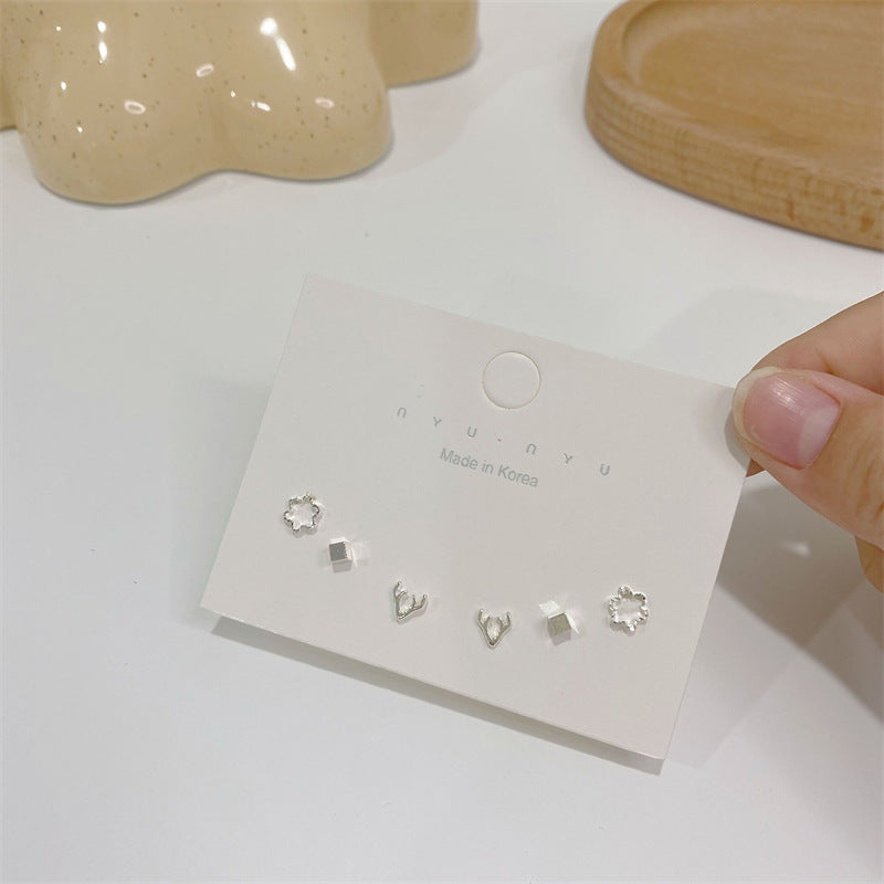 Needle Simple Female Petite Suit Combination Mini Earrings