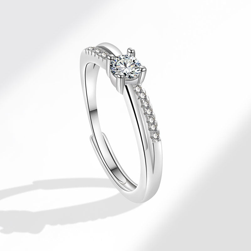 Women's & Men's Mobius Couple One Pair Open Fashion Zircon Rings