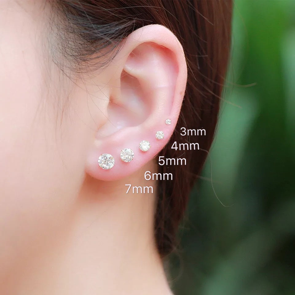 Women's Sier Simple Korean Style Temperament Entry Earrings