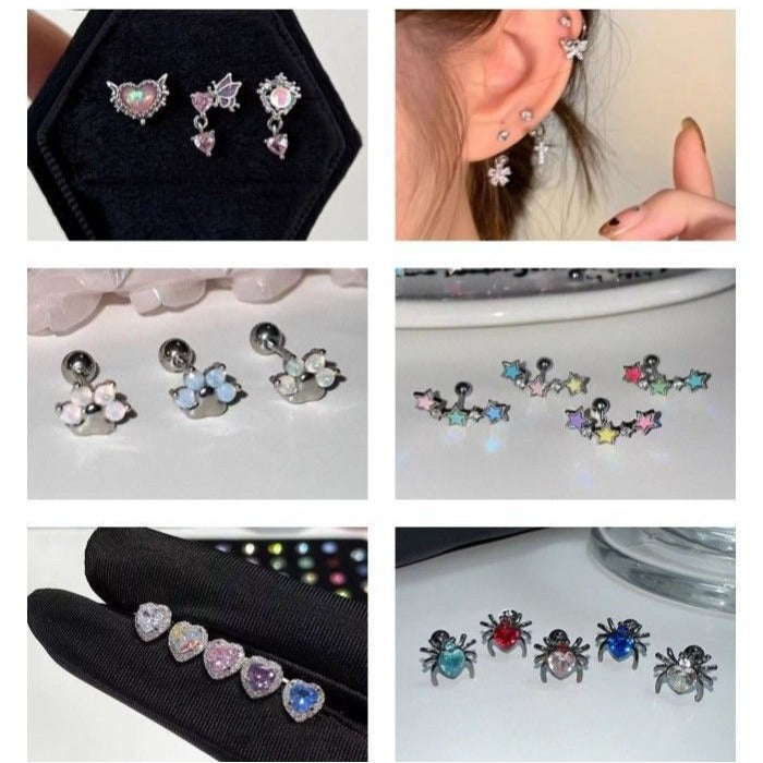 Steel Ear Bone Pin Girly Style Earrings