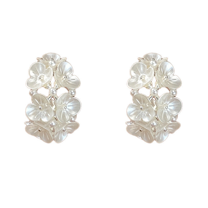 Spring Stylish Sweet Petals Shaped Ear Special Interest Light Luxury Rings