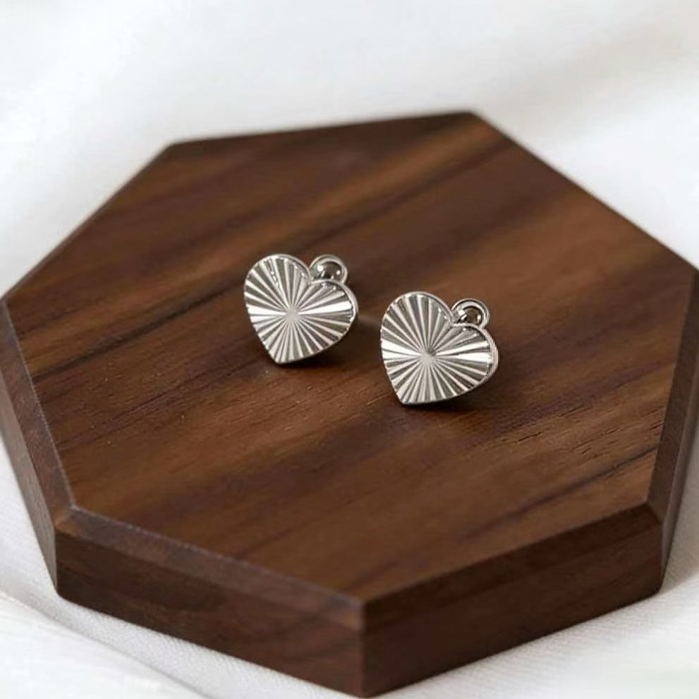 With Hearts Titanium Steel High Sense Earrings