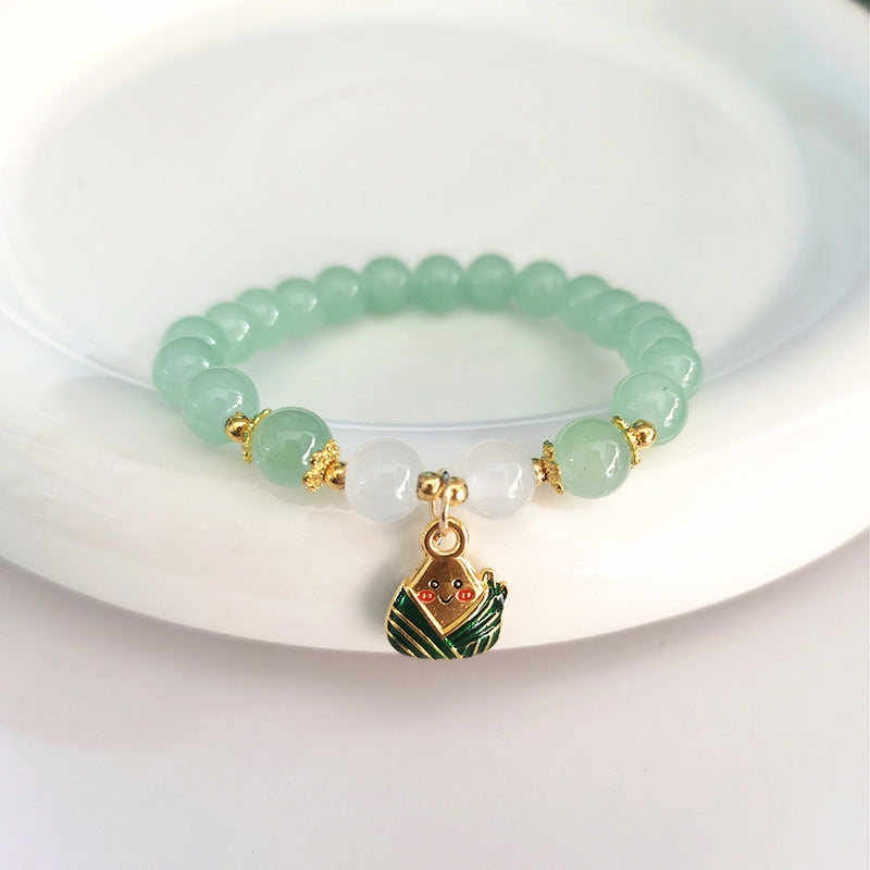 Jade Glass Pliable Temperament Gradient Pink Version Hand Toy Buddha Bracelet
