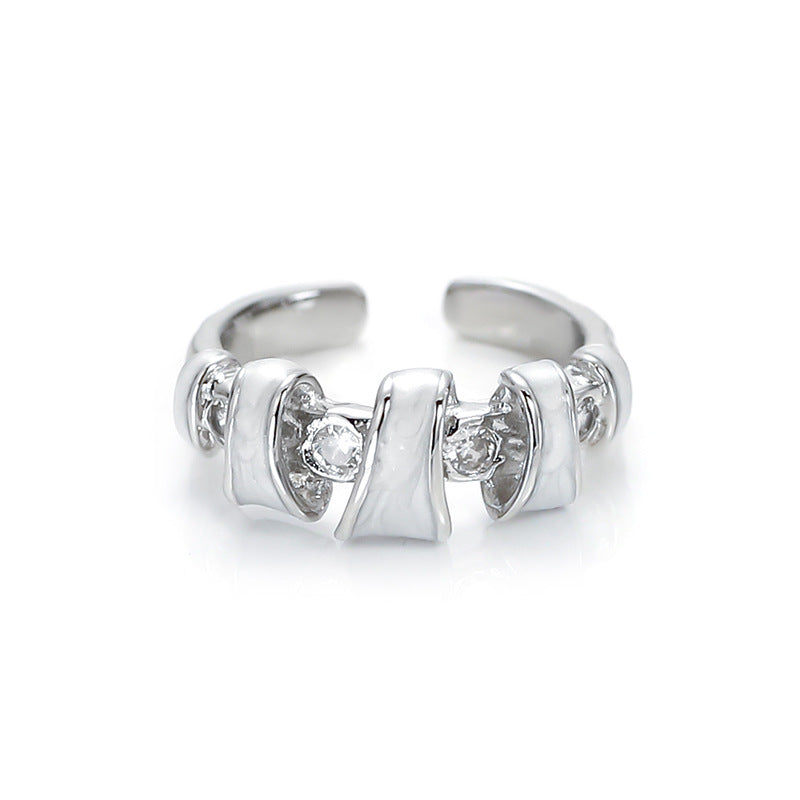 Enamel Female Niche High-grade Light Luxury Cold Rings