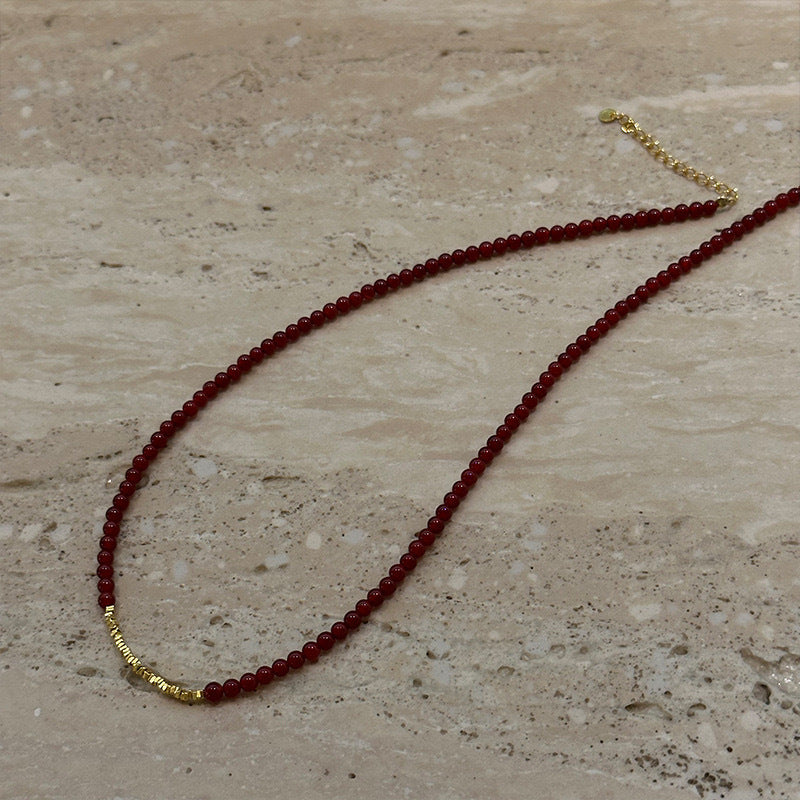 Women's Small Pieces Of Amethyst Simple Handmade Necklaces