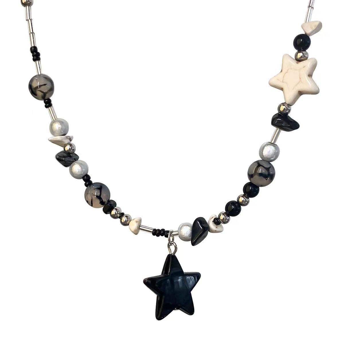 Sweet Cool Style Black Beads Of Clavicle Chain Female High Necklace