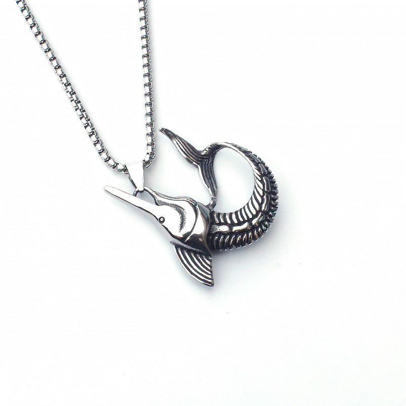 Men's Sword Darkness Dragon Fighter Titanium Steel Necklaces