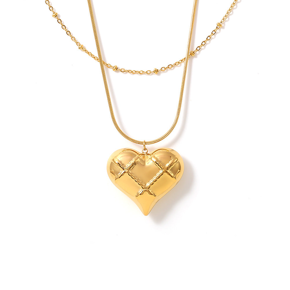 Love Stainless Steel Vacuum Vapor Plating Gold Necklaces