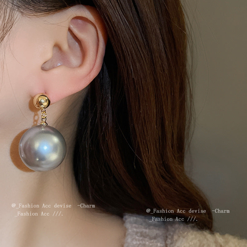 Women's Sier Needle Pearl French High-key Dignified Earrings