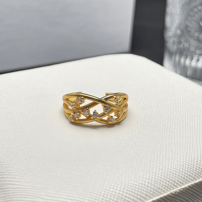 Women's Winding Woven Love Exquisite Open For Retro Rings