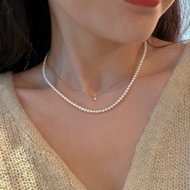 Women's Sterling Sier Gold-plated Zircon Universal Folding Adjustable Light Luxury Necklaces