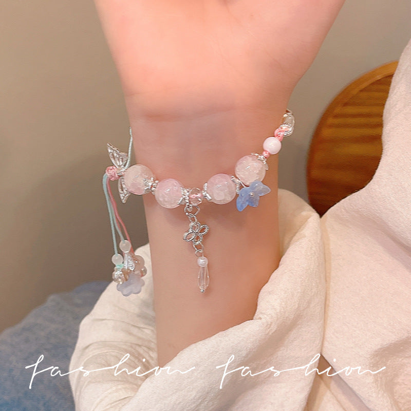 Style Pink Lotus Pond Butterfly Cherry Blossom Bracelets
