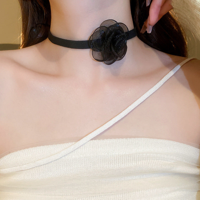 Net Yarn Flowers Ribbon Heart Fashion Necklaces