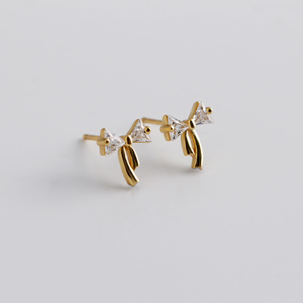 Women's Simple High-grade Bow-shaped Sterling Sier All Earrings