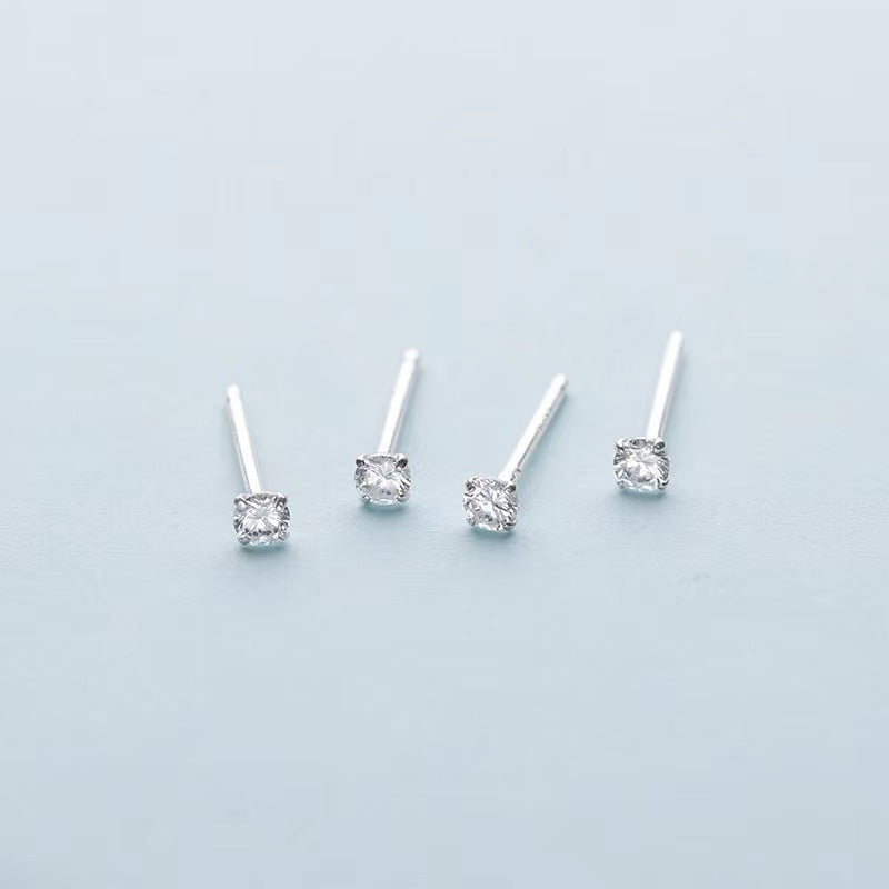 Sterling Sier Zircon Color Ear Bone Earrings