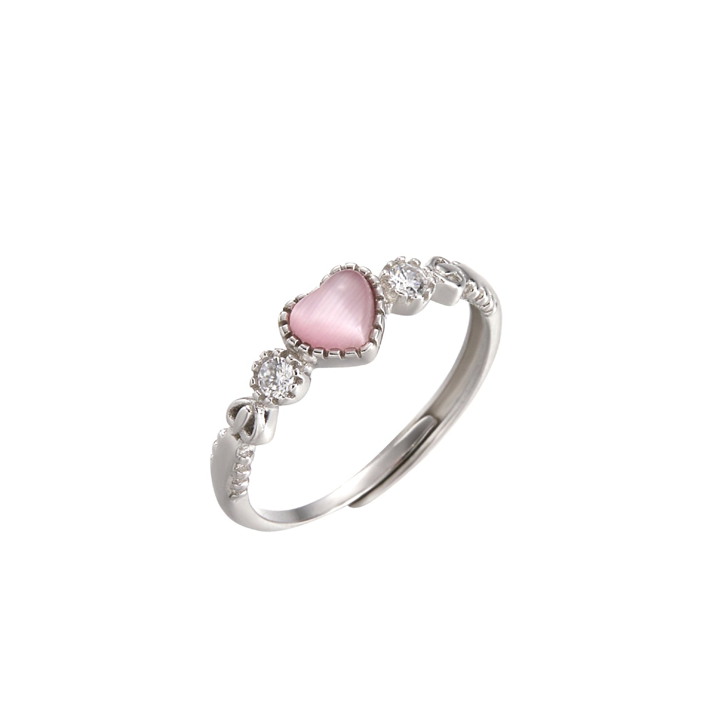 Opal Love Heart-shaped Female Design Sense Niche Sweet Cute Ring