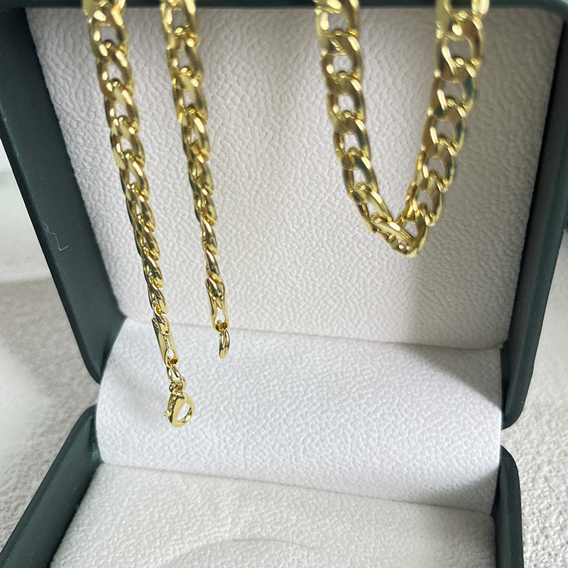 Men's Creative Trendy Gold Gold-plated Curb Necklaces