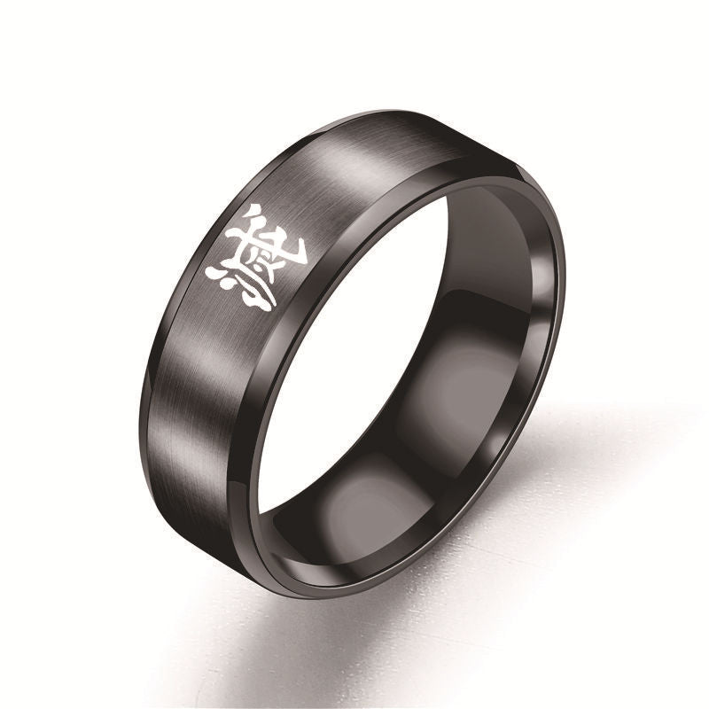 Men's Ornament Stainless Steel Fire Shadow Buddha Cloud Attack Rings