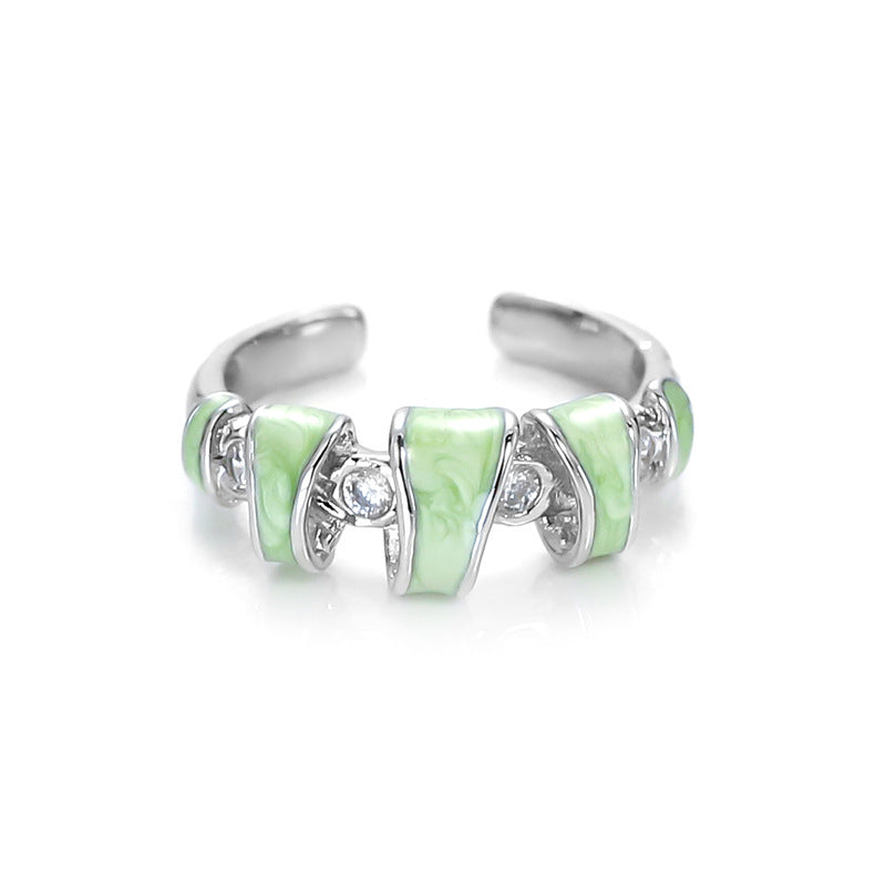 Enamel Female Niche High-grade Light Luxury Cold Rings