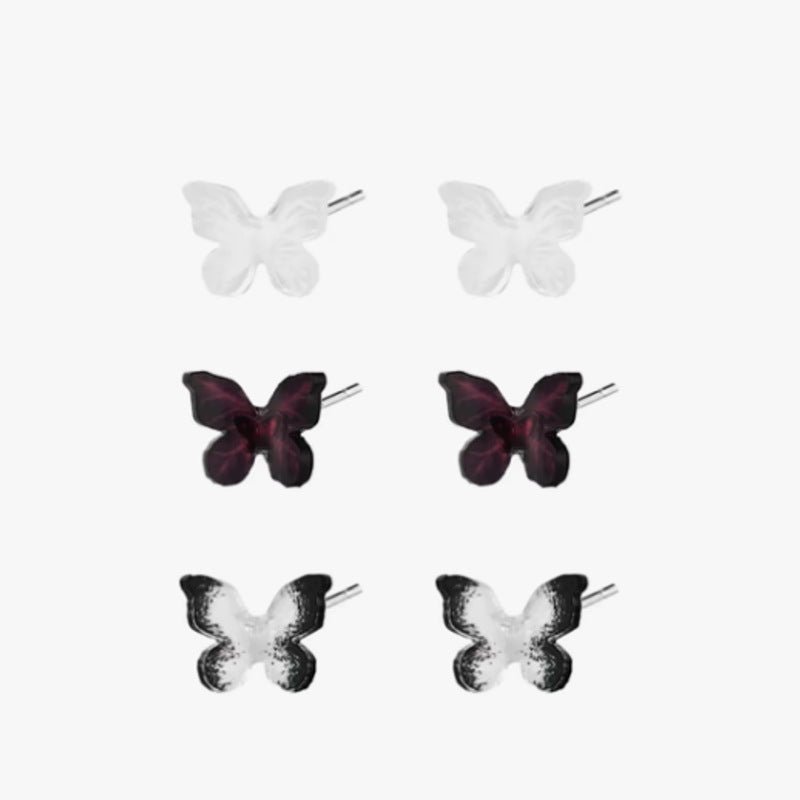 Super Fairy Sweet Butterfly Black White Earrings