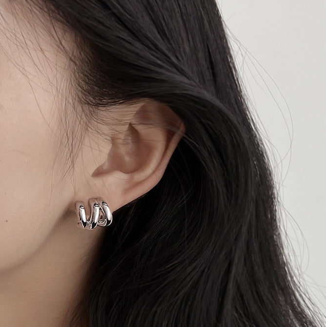 Light Luxury Sweet Winding Shaped Simple Wild Earrings
