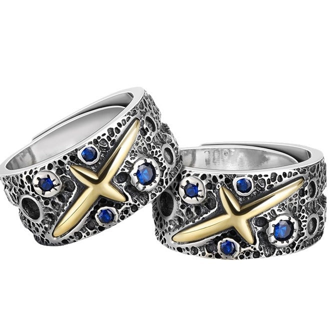 Men's Starry Sky Mango Single Domineering Fashion Fashionmonger Personality Retro With Rings