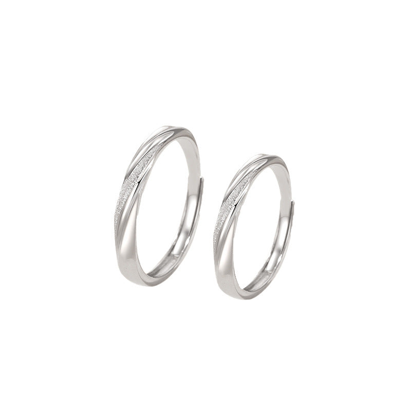 Love Couple Pure Sier Niche Simple Personality Design Mobius Ring