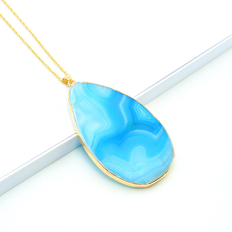 Agate Colorful Slices Irregular Rough Stone Pendants