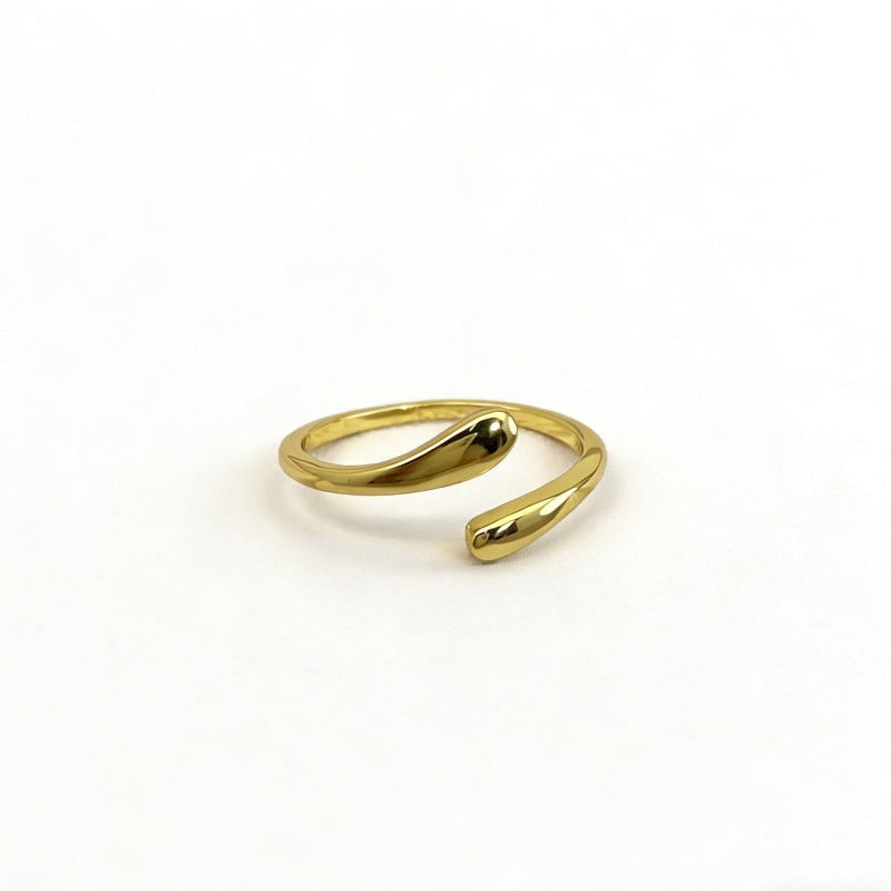 Women's & Men's Couple Water Drop Open Fashion Temperament Entry Ring