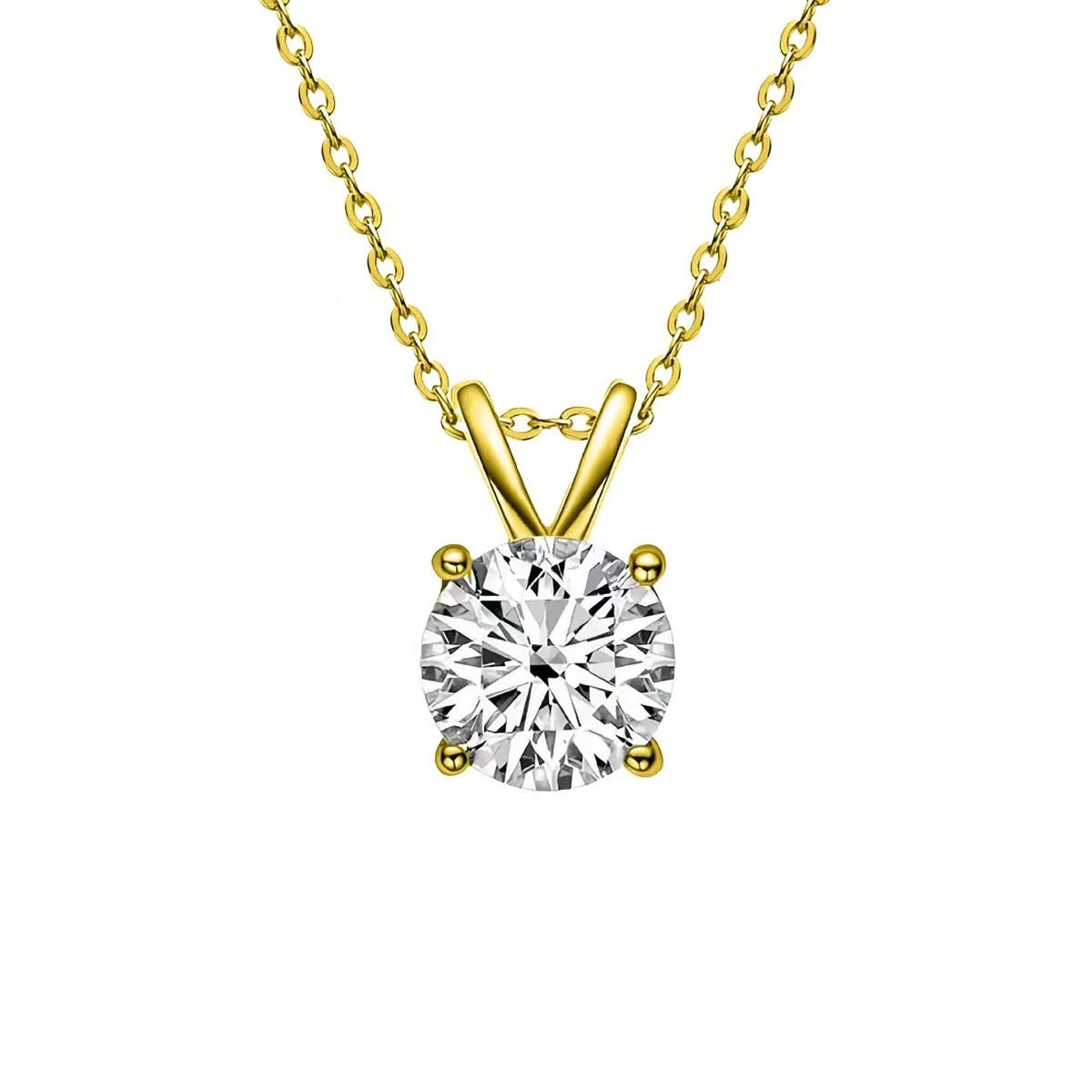 Moissanite Female Inlaid Gem Super Flash Single Diamond Necklace