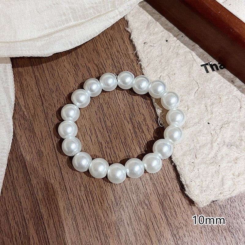 Glass Female Ice Transparent Gradient Round Beads Pliable Temperament Imitation Bracelets