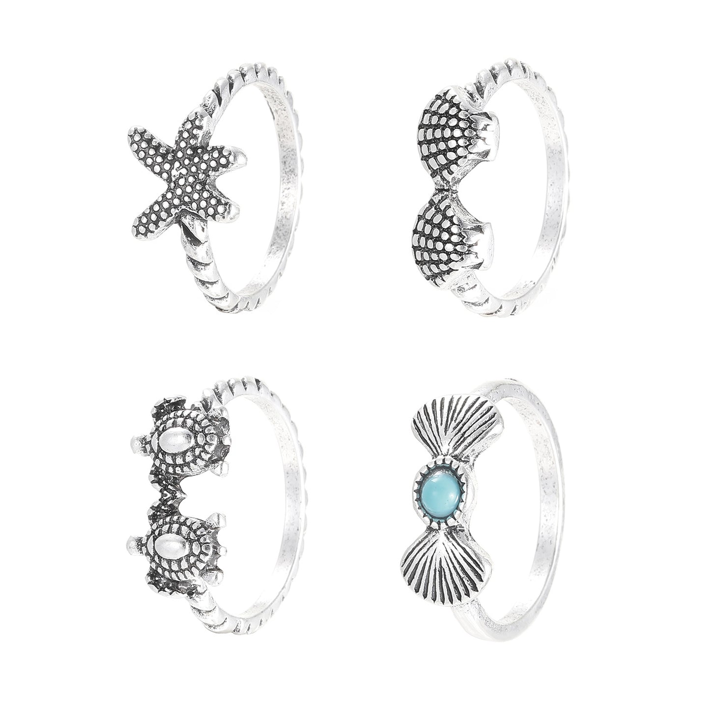 Women's Ocean Vacation Style Vintage Suit Bohemian Rings