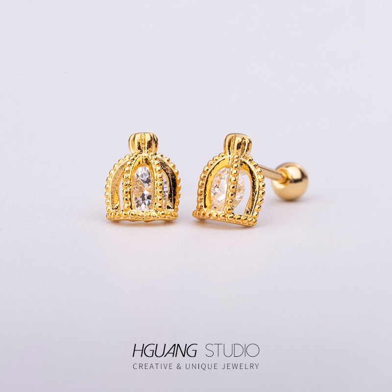 Steel Ear Bone Spider Cross Screw Twist Earrings