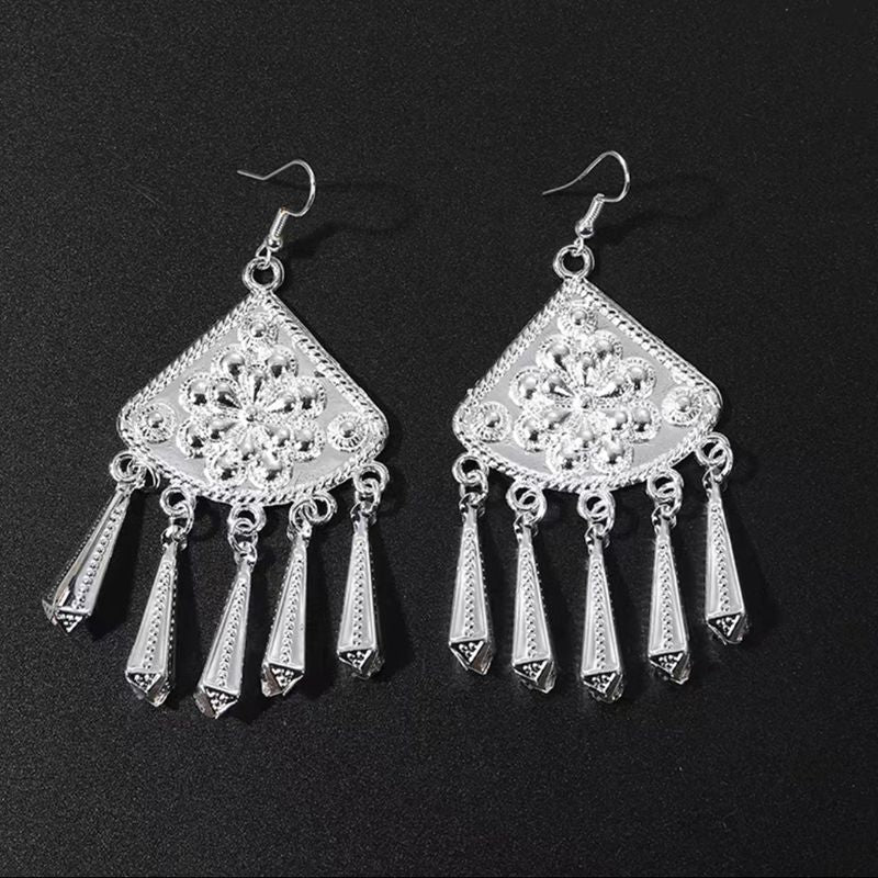 Imitation Miao Sier Ethnic Style Peacock Earrings