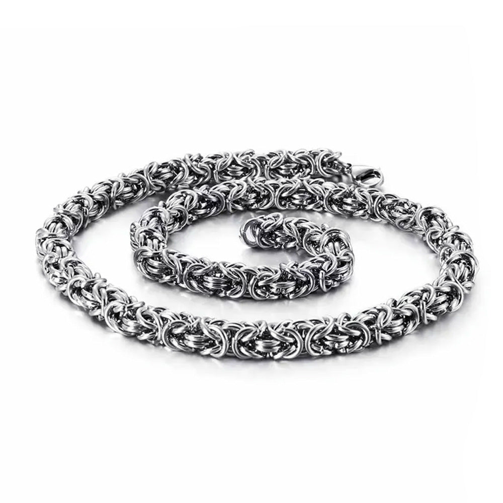 Men's Punk Handmade Chain Stainless Steel Personalized Woven Titanium Fashion Necklaces