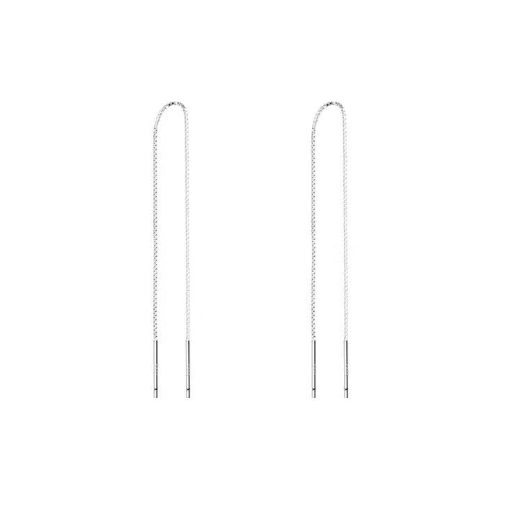 Women's Sterling Sier Design Minority Simple Long Ear Line
