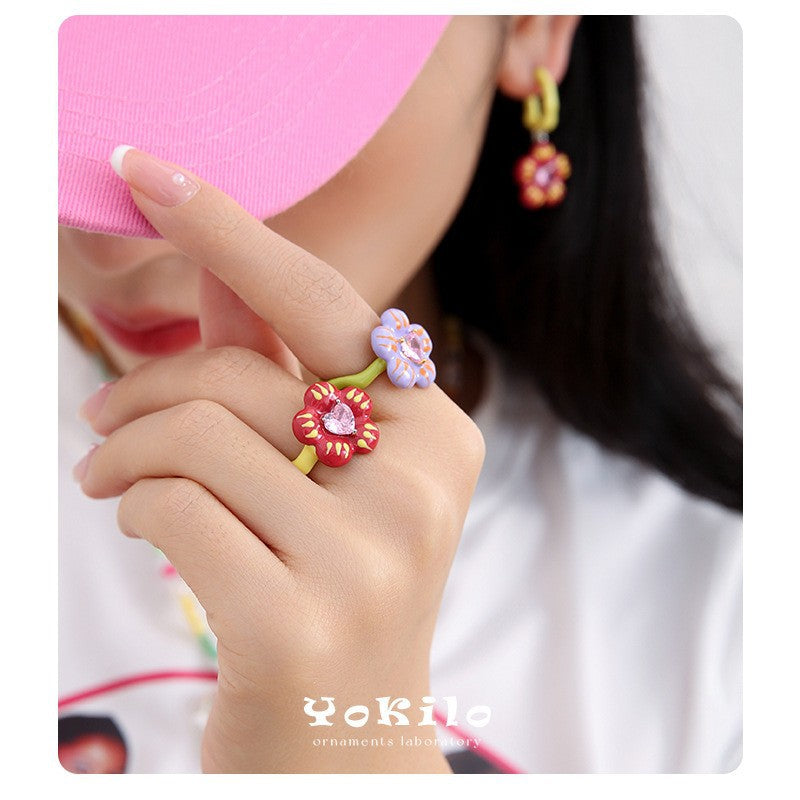 Female Affordable Luxury Style High-grade Drop Oil Rings