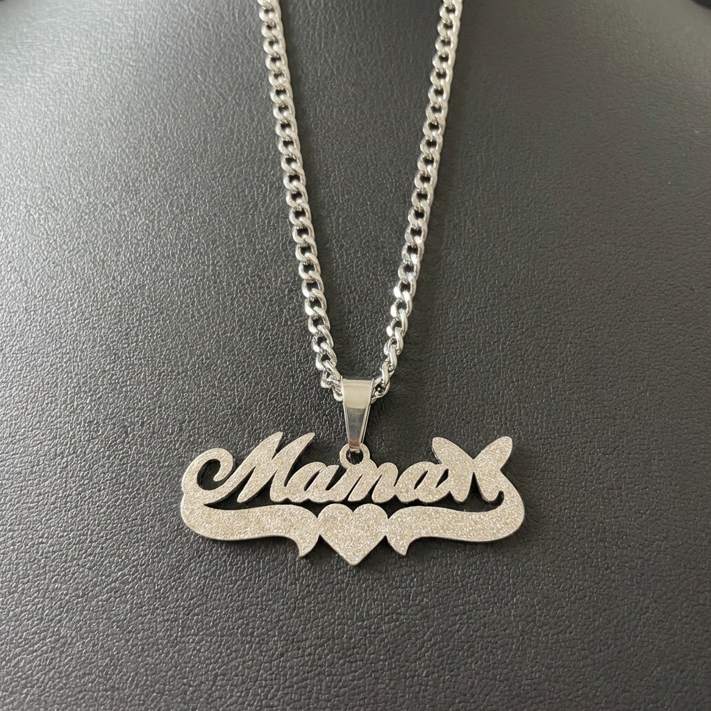 Love Butterfly Clavicle Chain English Frosted Necklaces