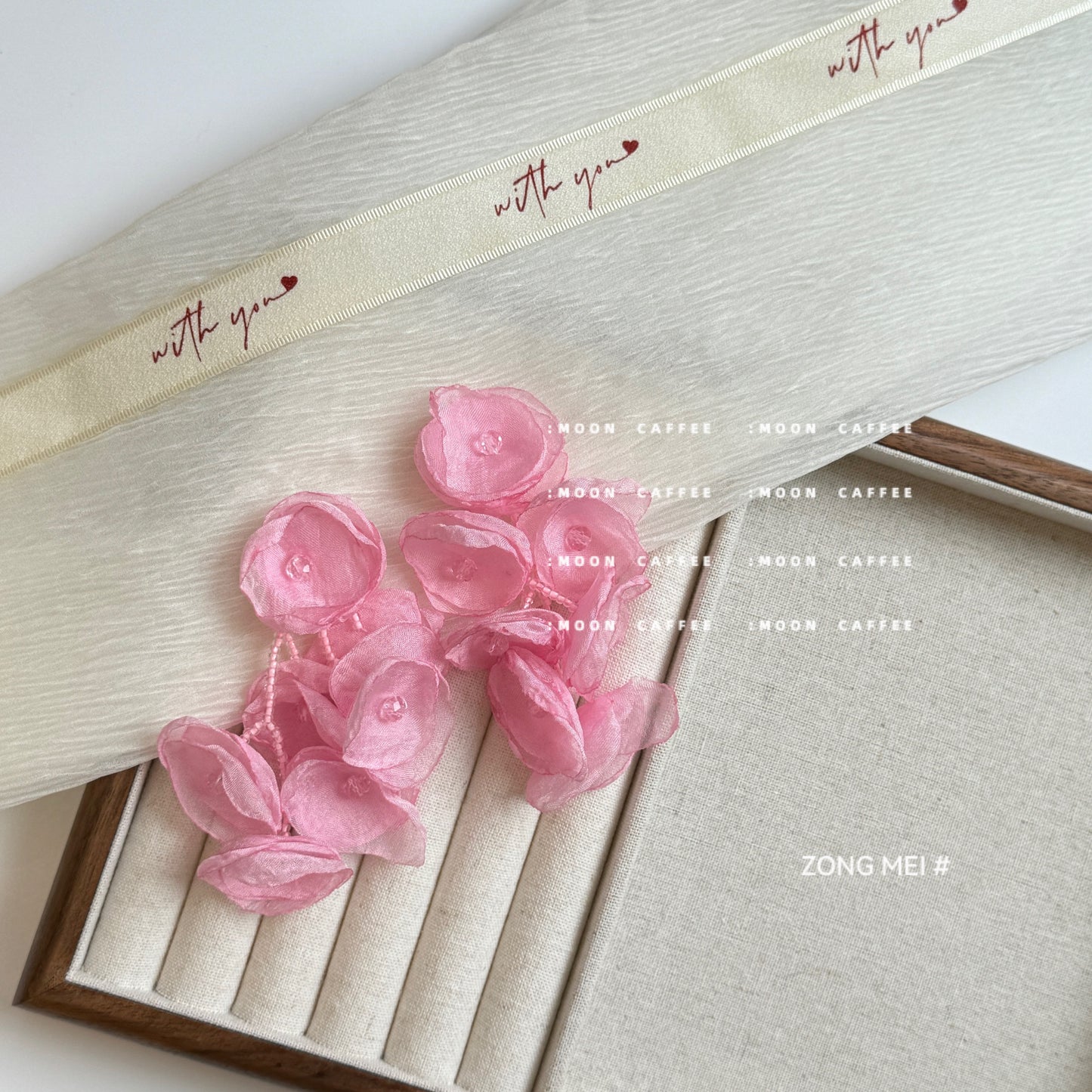 Style Flowers Gentle Vacation Mesh Petal Female Fresh Eye-catching Earrings