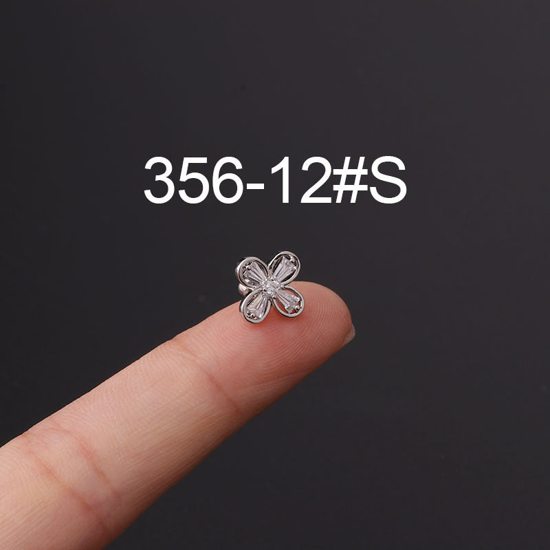Twist Ball Ear Bone Piercing Zircon Earrings