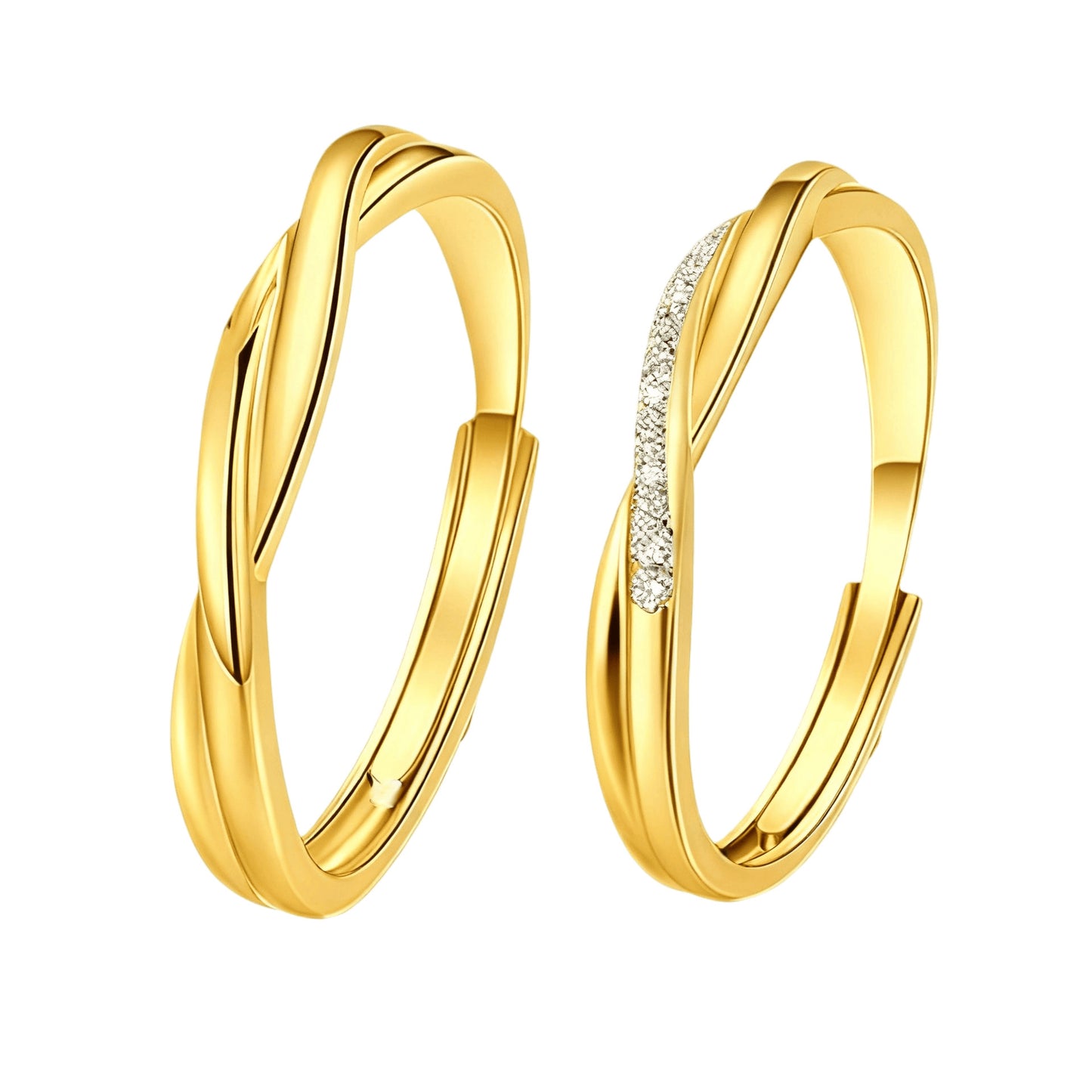Women's & Men's Mobius Strip Couple Advanced Sense Gold-plated Open Adjustable Rings