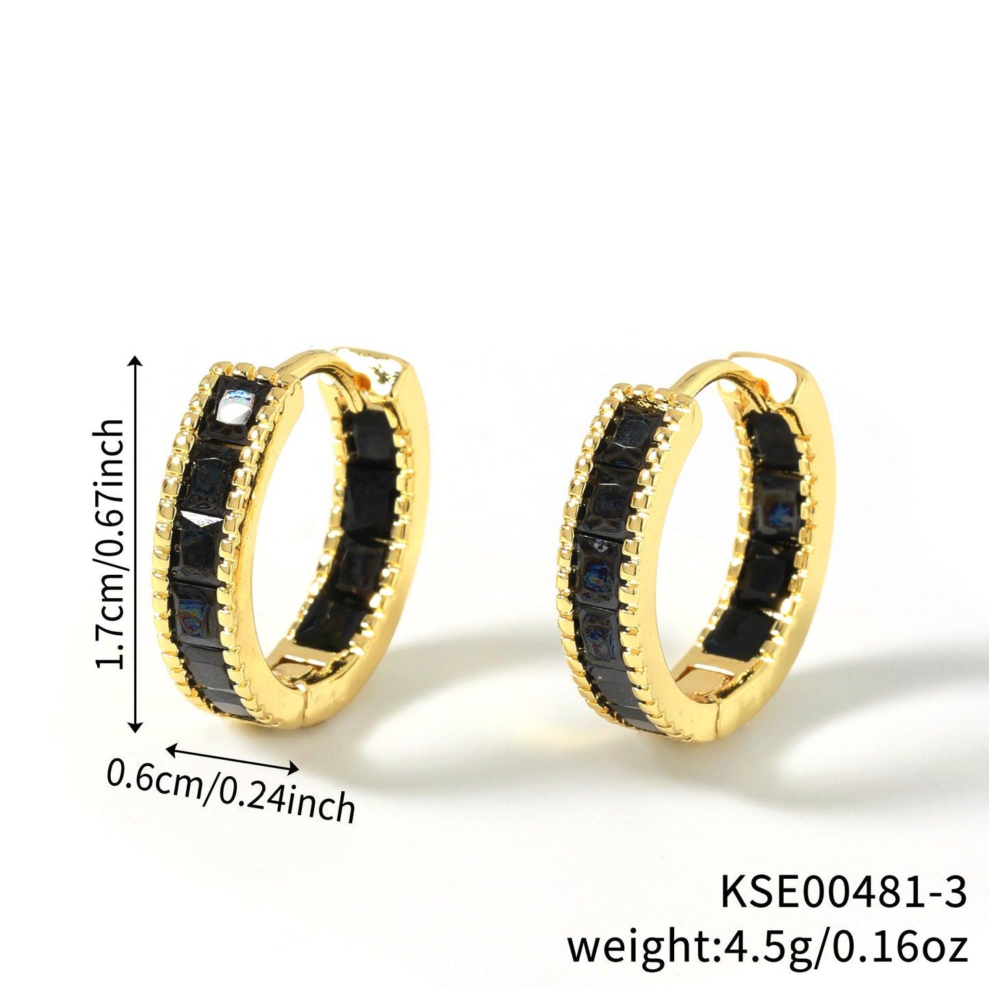 Color Square Zircon Shaped Clip Optional Fashion Full Diamond Ear Buckle