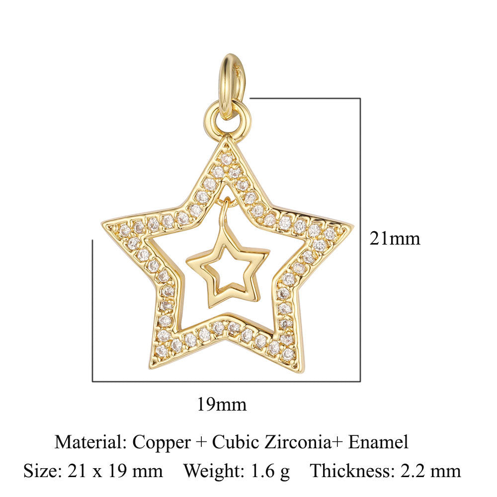 Copper Zircon Ornament Accessories Cross Love Pendants