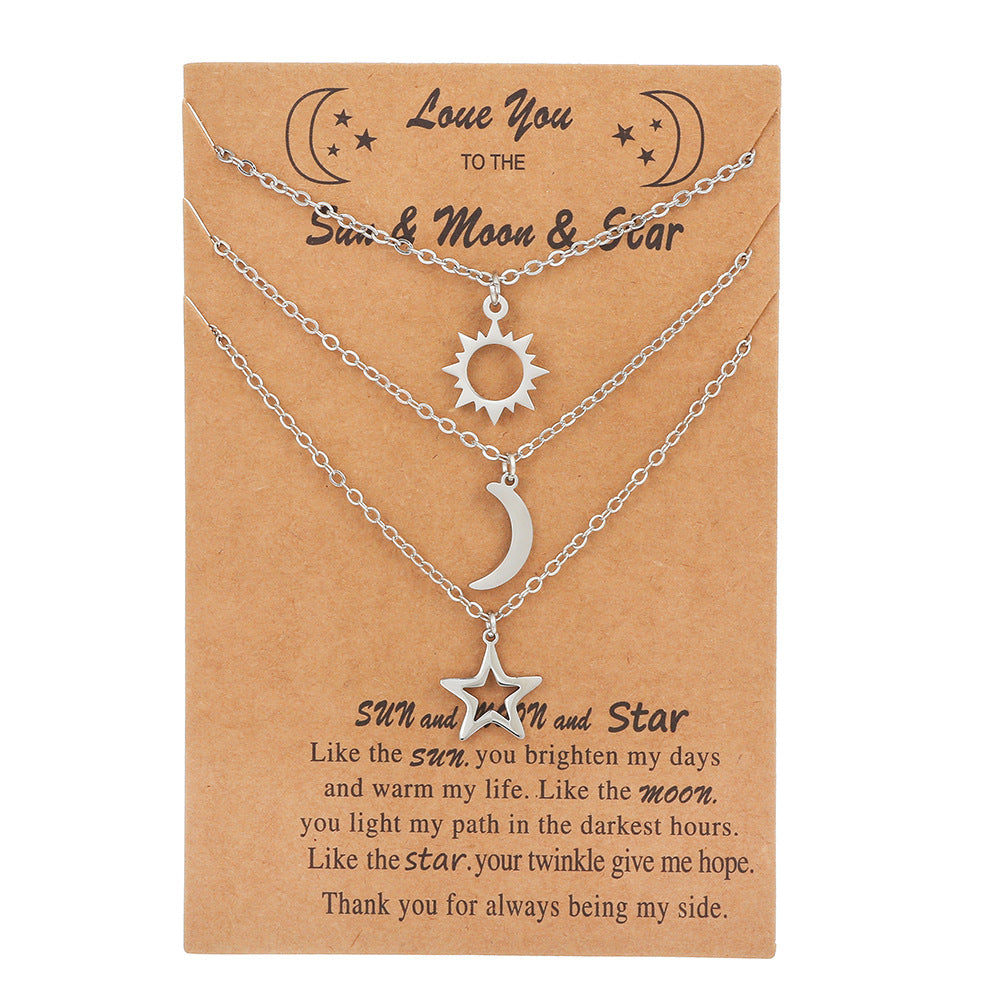 Friendship Suit Creative Stainless Steel Star Necklaces
