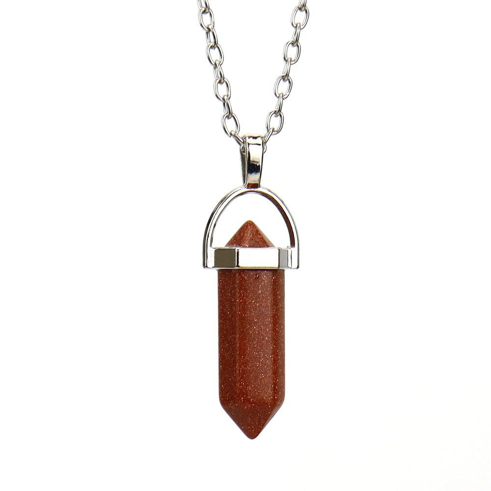 Agate Synthetic Crystal Hexagon Prism Soul Pendants