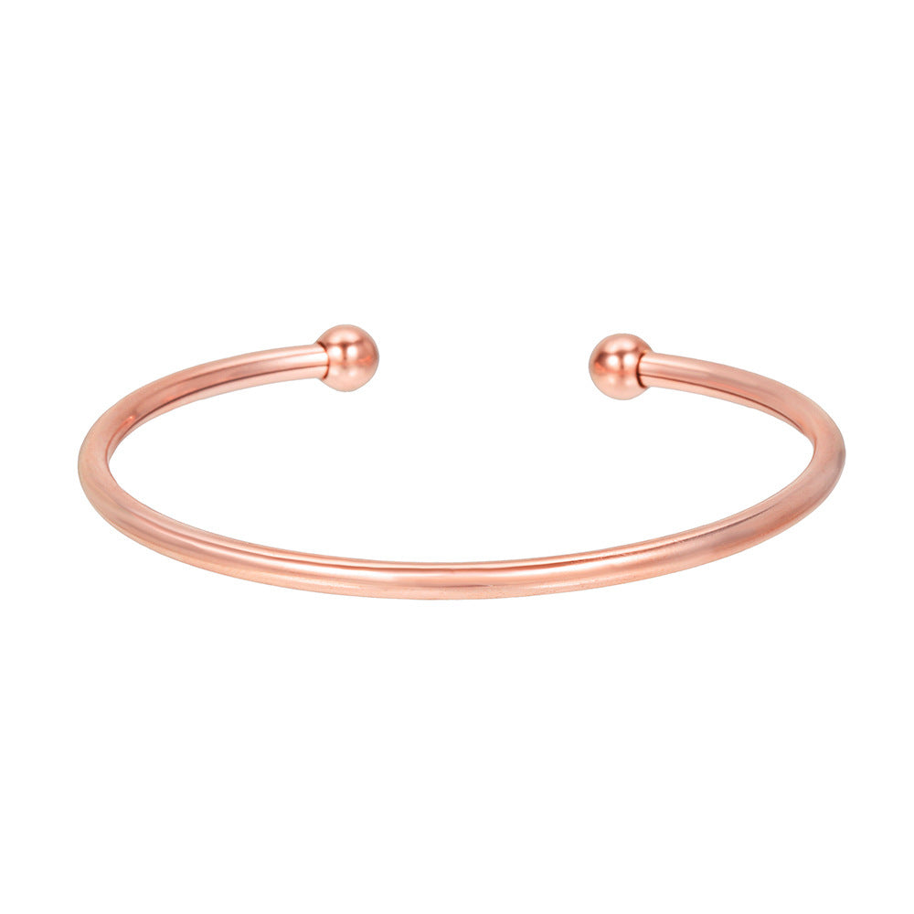 Men's Fashion Simple Titanium Steel Gold Plated Shaped Open Bracelets