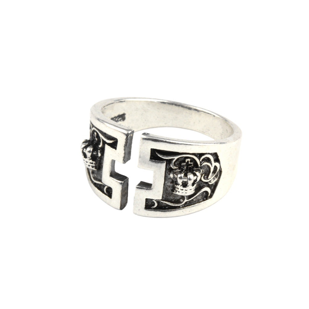 Argent Pur Vintage Female Fashion Personality Trendy Cold Open Simple Ring