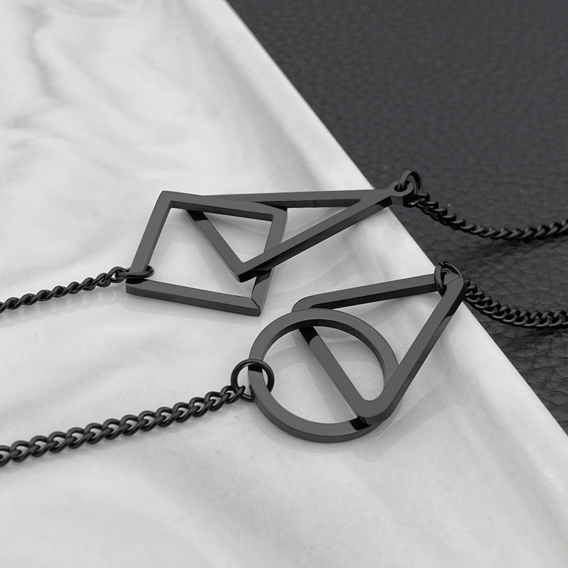 Women's & Men's Fashion Fashionmonger Geometric Triangle Square Suit Pendants
