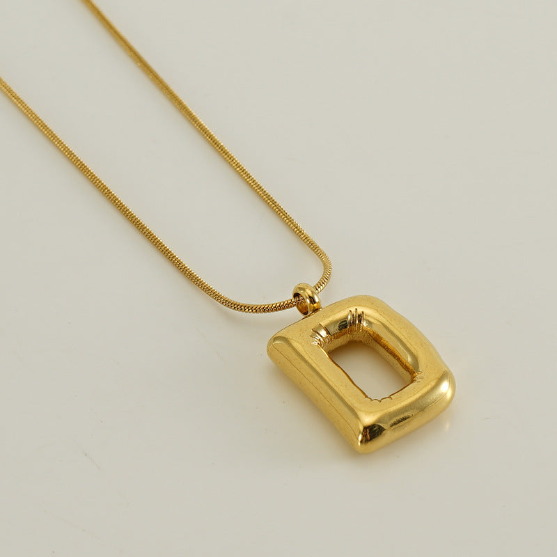 Bubble Letter Snake Bones Chain Titanium Steel Necklaces
