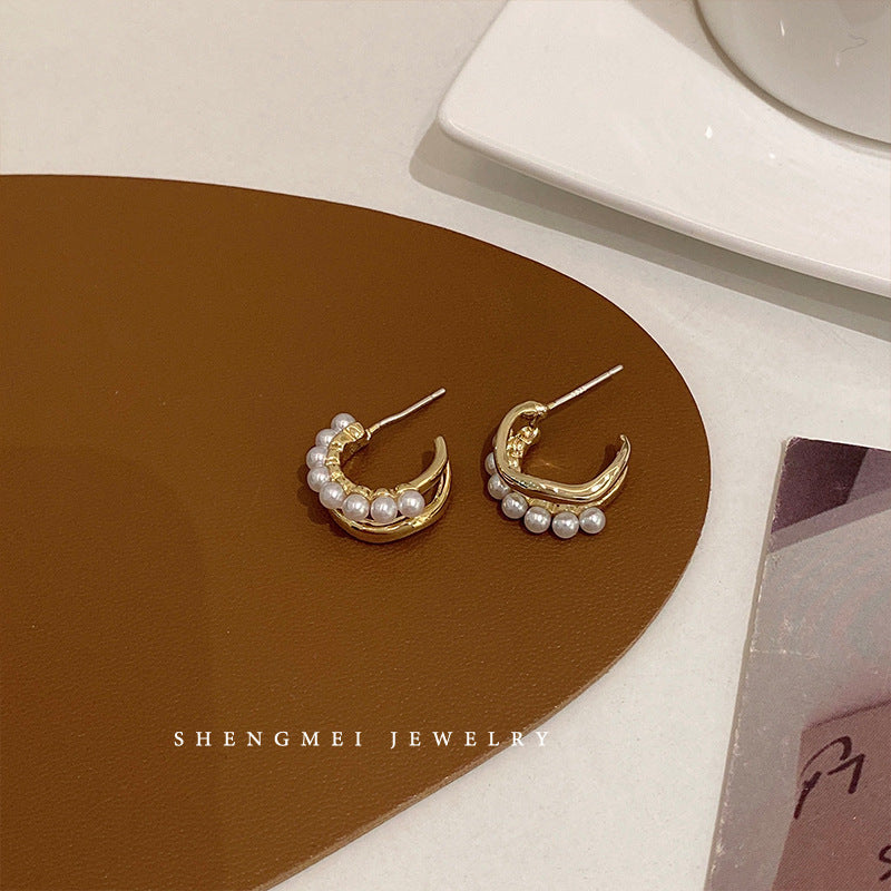 Women's Sier Pin Korean Style High Sense Special Earrings